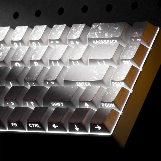 Keyzen Studio Carbon Fiber Texture 2.0 Shine-Through Keycap Set