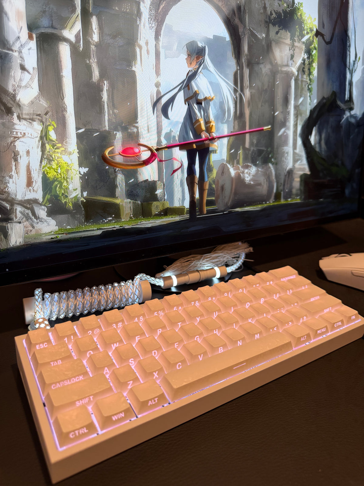 Keyzen Studio White Carbon Fiber X Wooting 60 HE V2