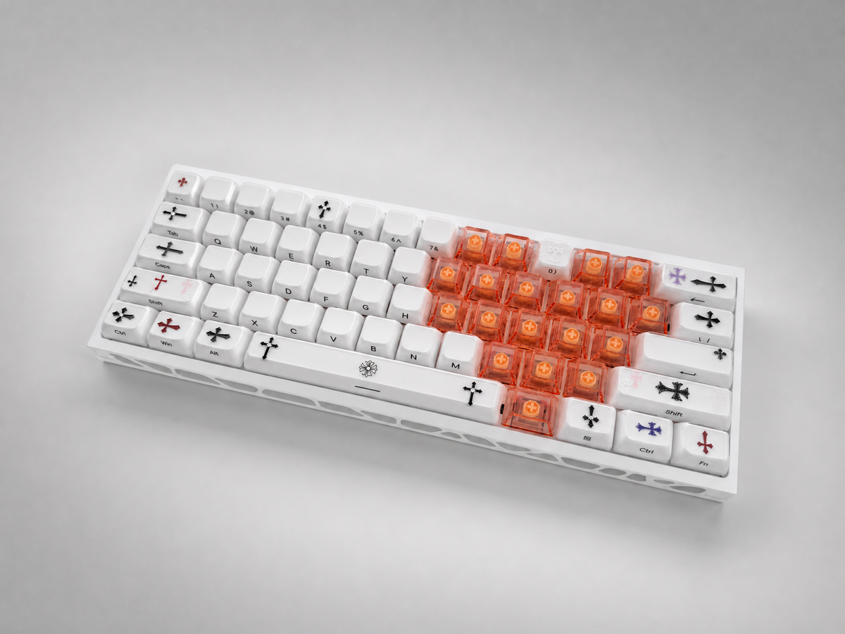 Keyzen Studio White Jelly with Heart, Art collection X Wooting 60 HE V2