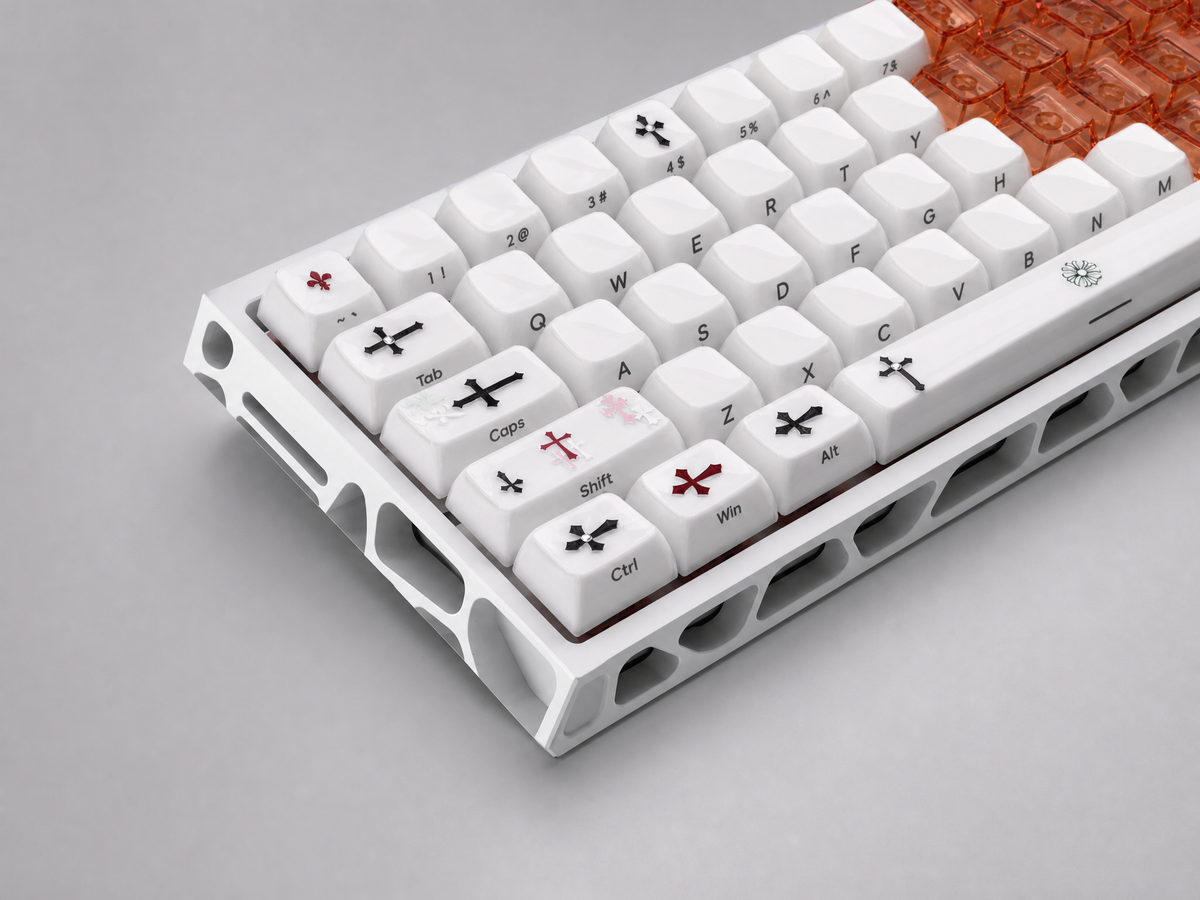 Keyzen Studio White Jelly with Heart, Art collection X Wooting 60 HE V2