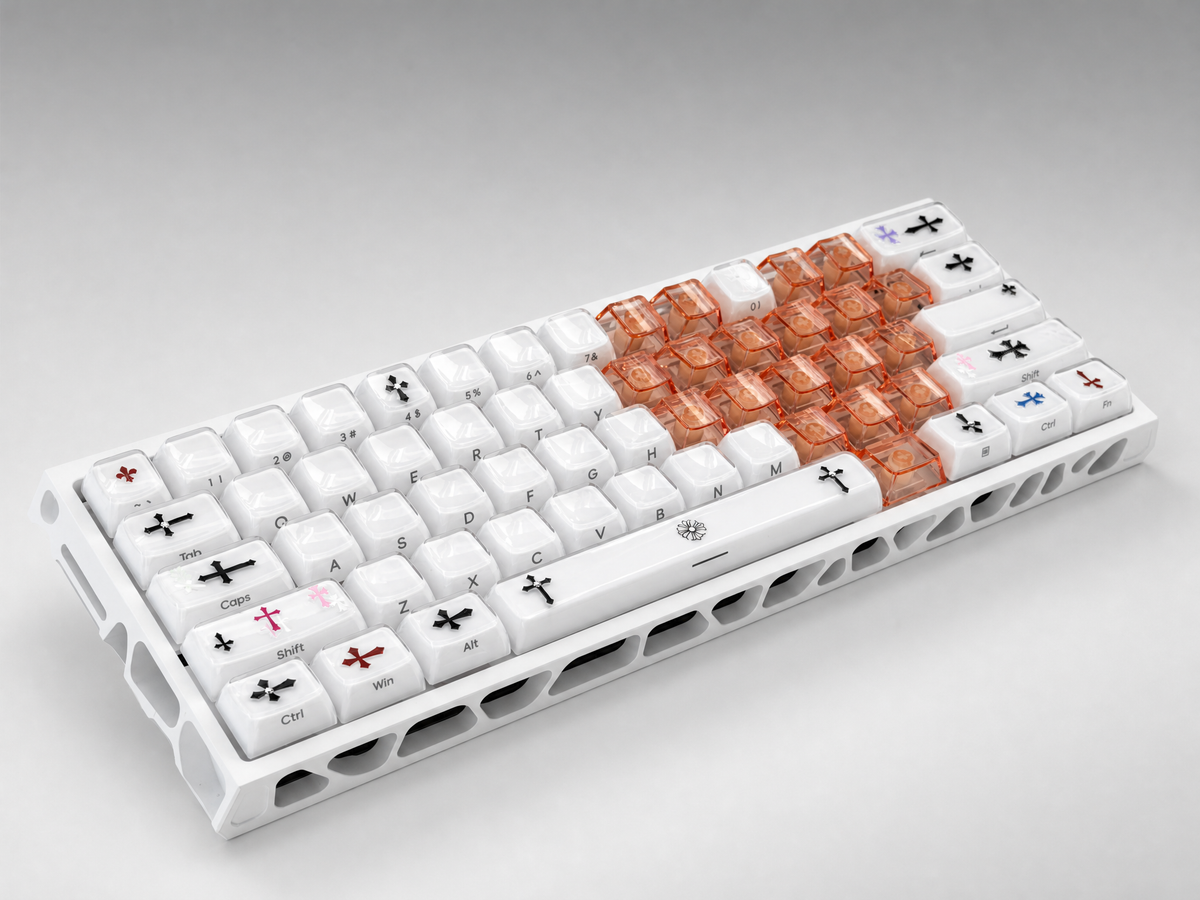 Keyzen Studio White Jelly with Heart, Art collection X Wooting 60 HE V2