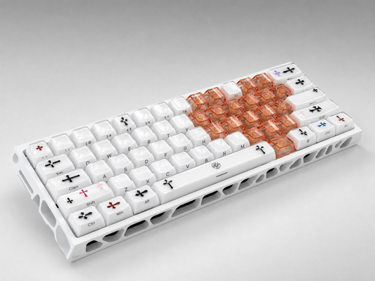 Keyzen Studio White Jelly with Heart, Art collection X Wooting 60 HE V2