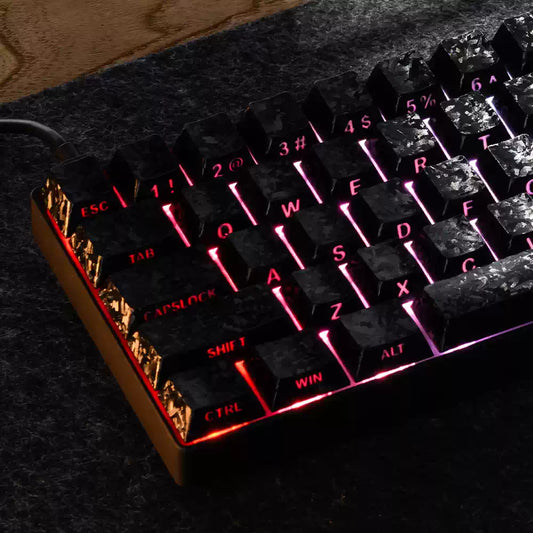 Keyzen Studio Carbon Fiber Texture 2.0 Shine-Through Keycap Set