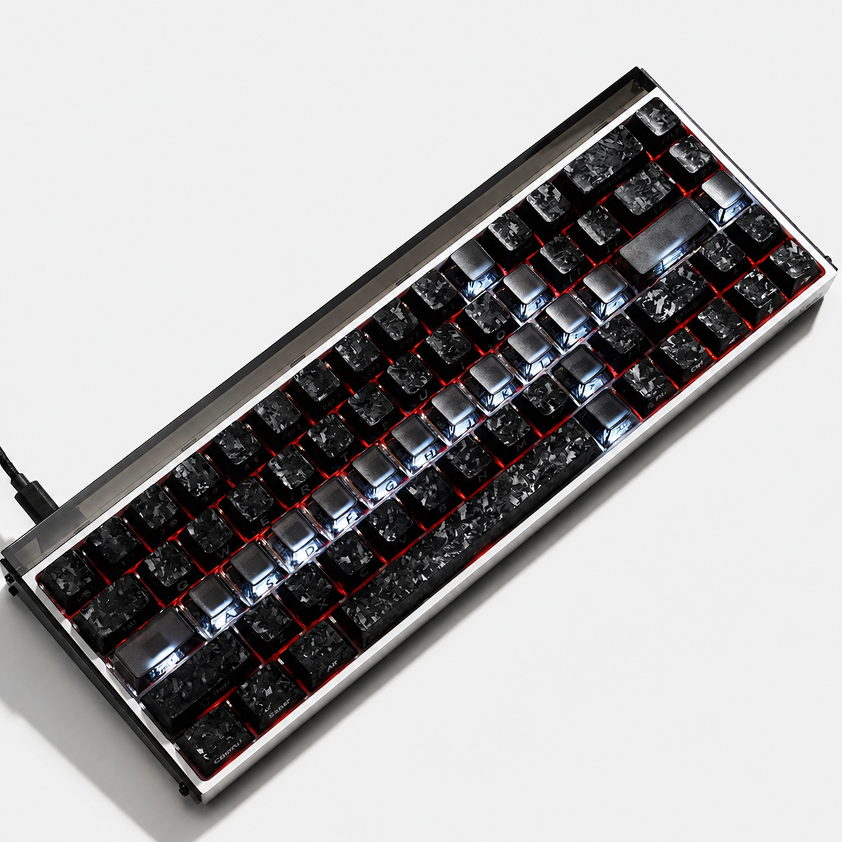 Keyzen Studio XVX Sword 19-Key OEM Profile Shine-Through Keycap Accent Set Black