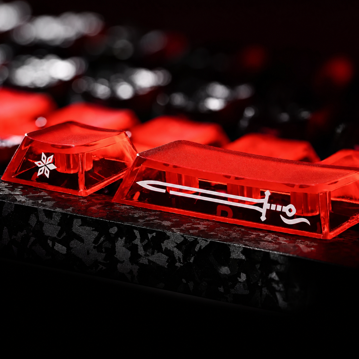 Keyzen Studio XVX Sword 19-Key OEM Profile Shine-Through Keycap Accent Set