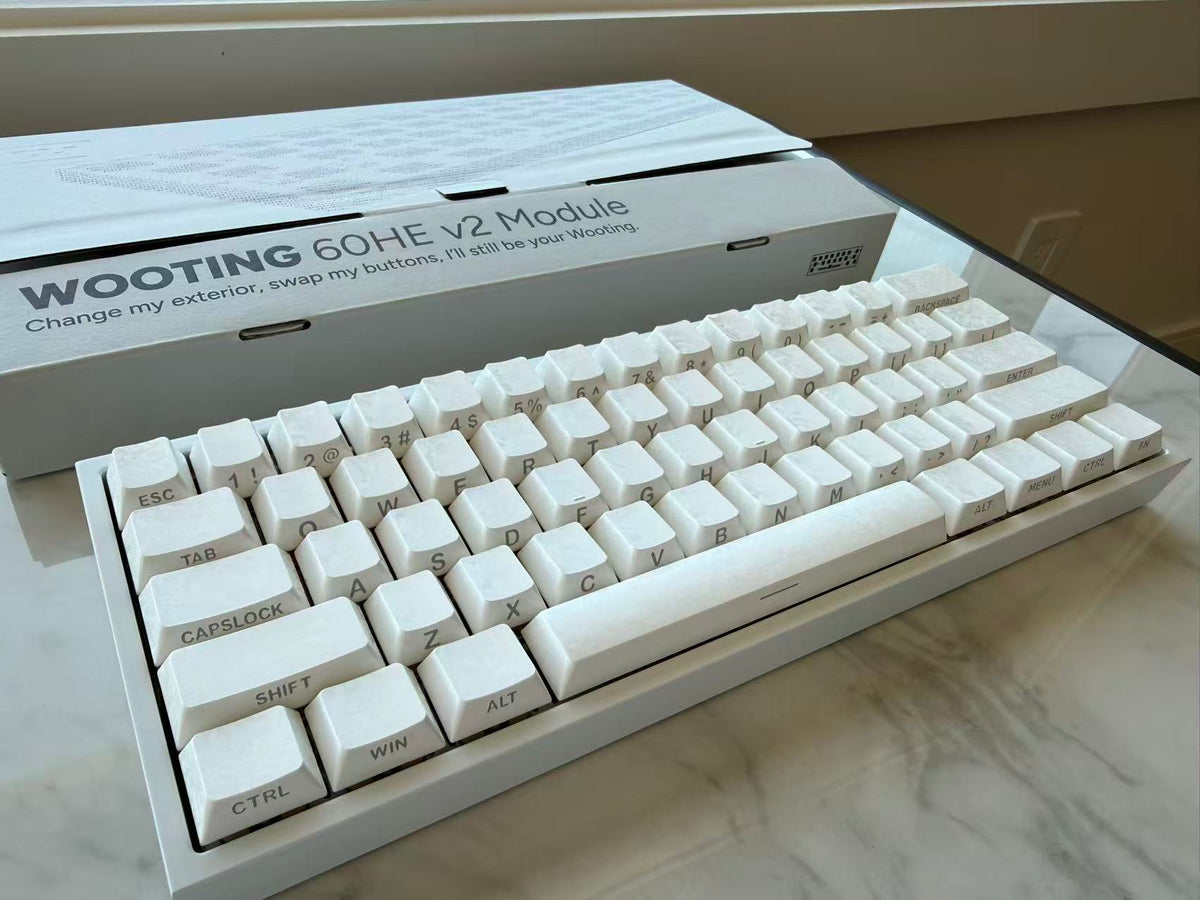 Keyzen Studio White Carbon Fiber X Wooting 60 HE V2